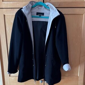 Jones New York Black and Tan Hooded Jacket